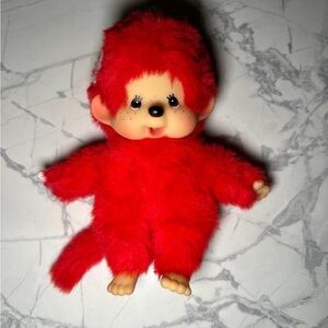 Adorable Red Plush Monchichi